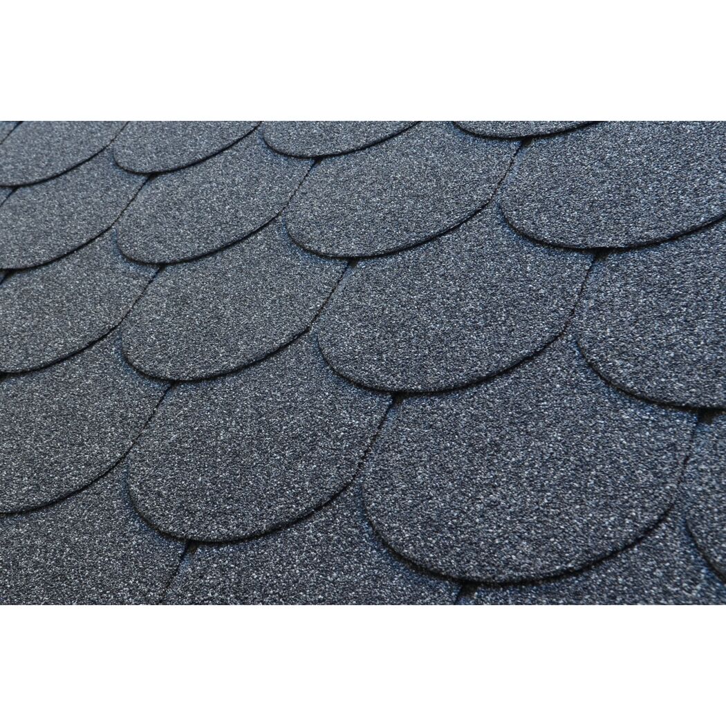 Bitumen-Biberschindeln schwarz 33,3 x 100 cm