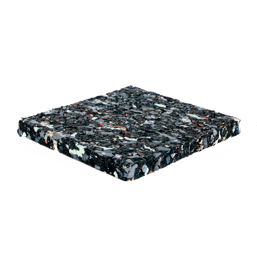 Schwarzes Gummipad, 100 x 100 x 10 mm