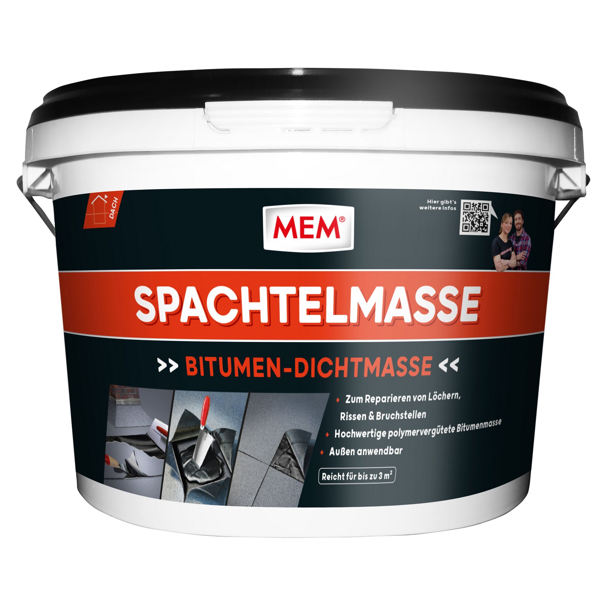 Weißer Eimer MEM Bitumen-Dichtmasse