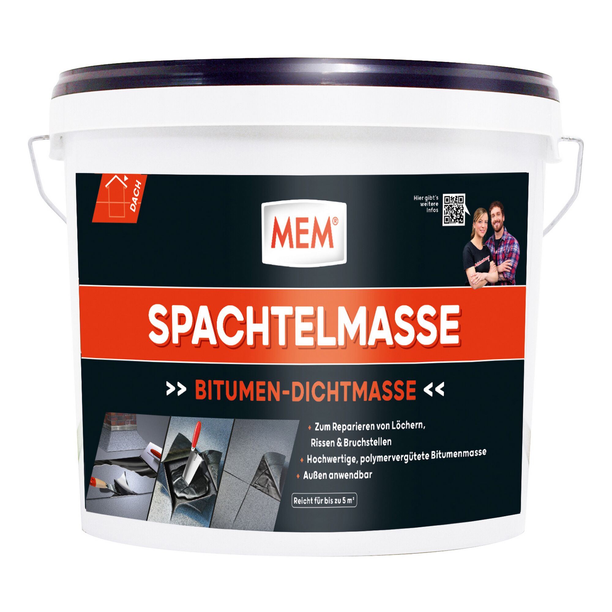Eimer MEM Bitumen-Dichtmasse, Spachtelmasse