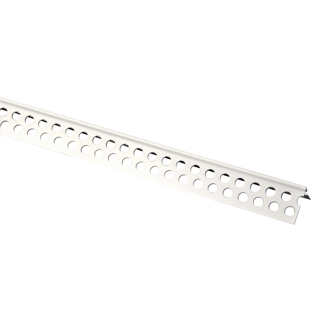 Weißes PVC-Eckschutzprofil mit Löchern