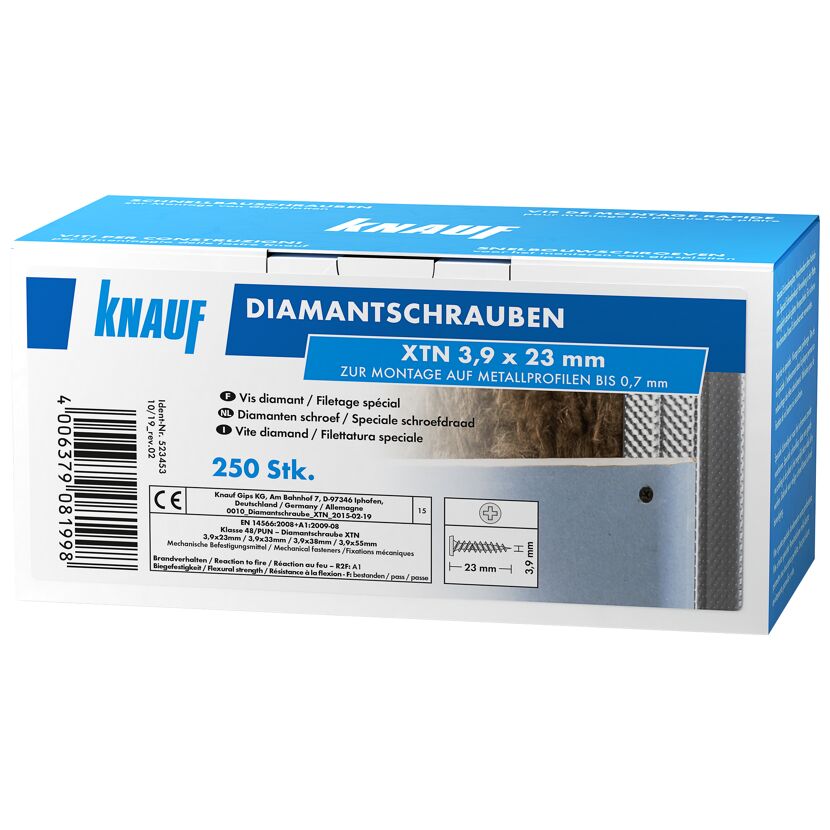 KNAUF Diamantschrauben XTN 3,9 x 23 mm, 250 Stück