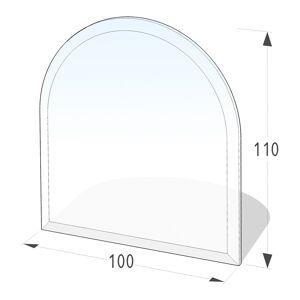 Funkenschutzplatte D-Form 100 x 110 x 0,8 cm ESG transparent