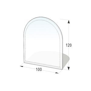 Funkenschutzplatte D-Form 100 x 120 x 0,8 cm ESG grau