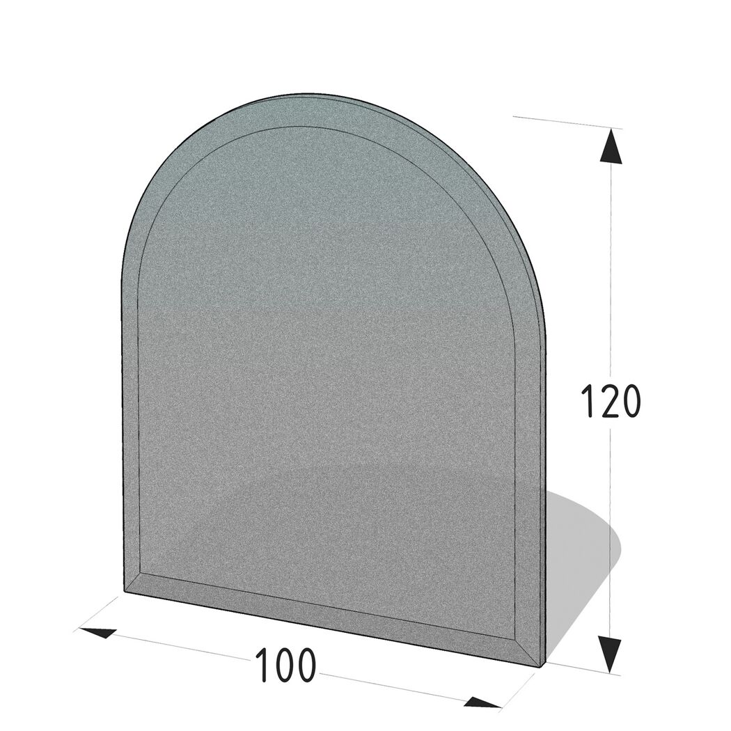 Glas-Bodenplatte 8mm Sandstein Rundbogen 100 x 120 cm