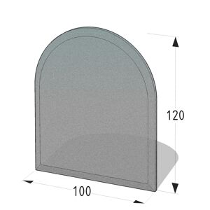 Funkenschutzplatte D-Form 100 x 120 x 0,8 cm ESG sandsteinfarben