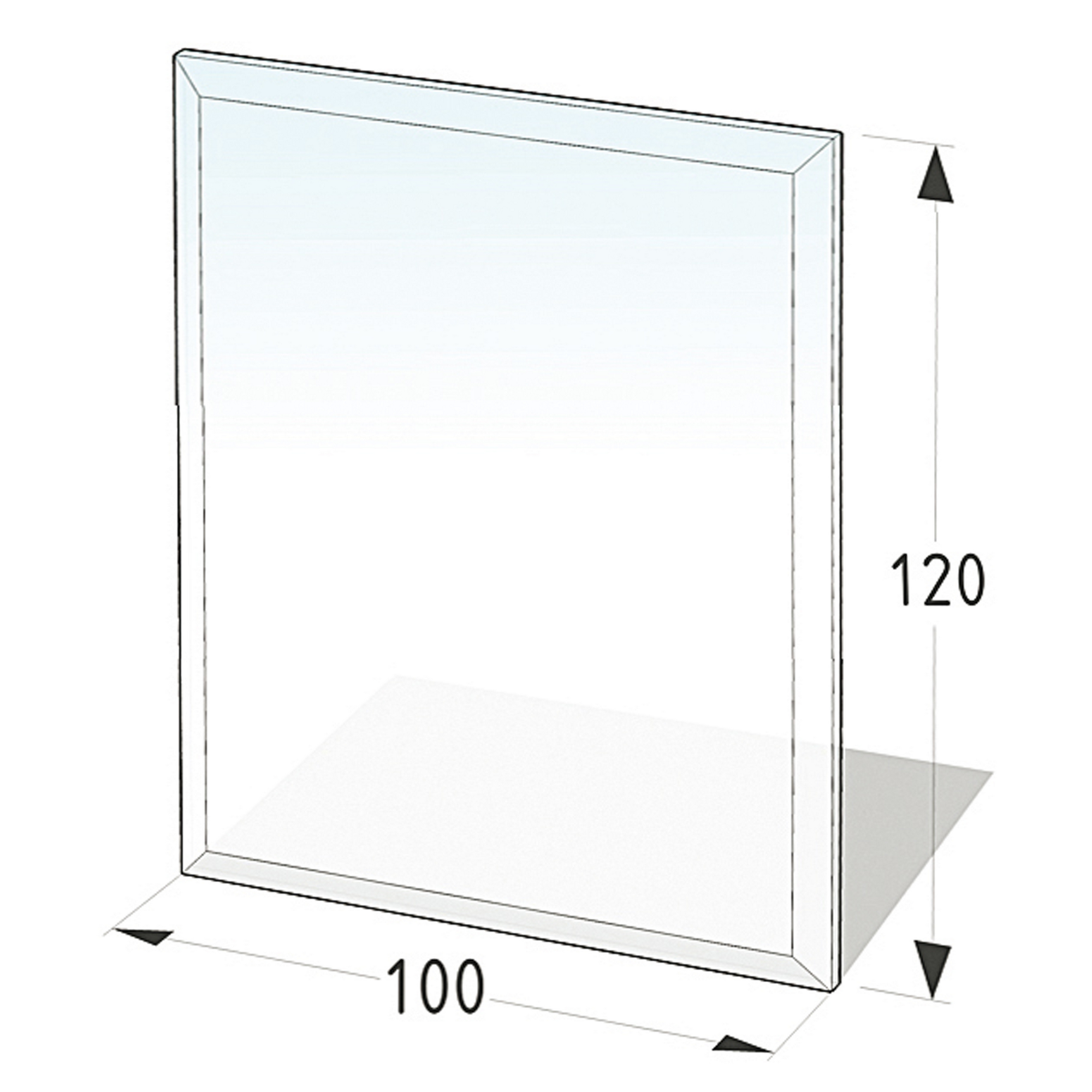 Funkenschutzplatte rechteckig 100 x 120 x 0,8 cm ESG schwarz + product picture