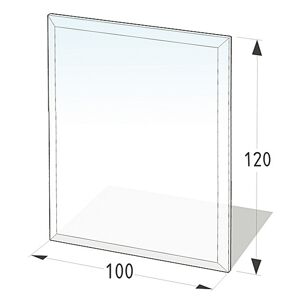 Funkenschutzplatte rechteckig 100 x 120 x 0,8 cm ESG grau