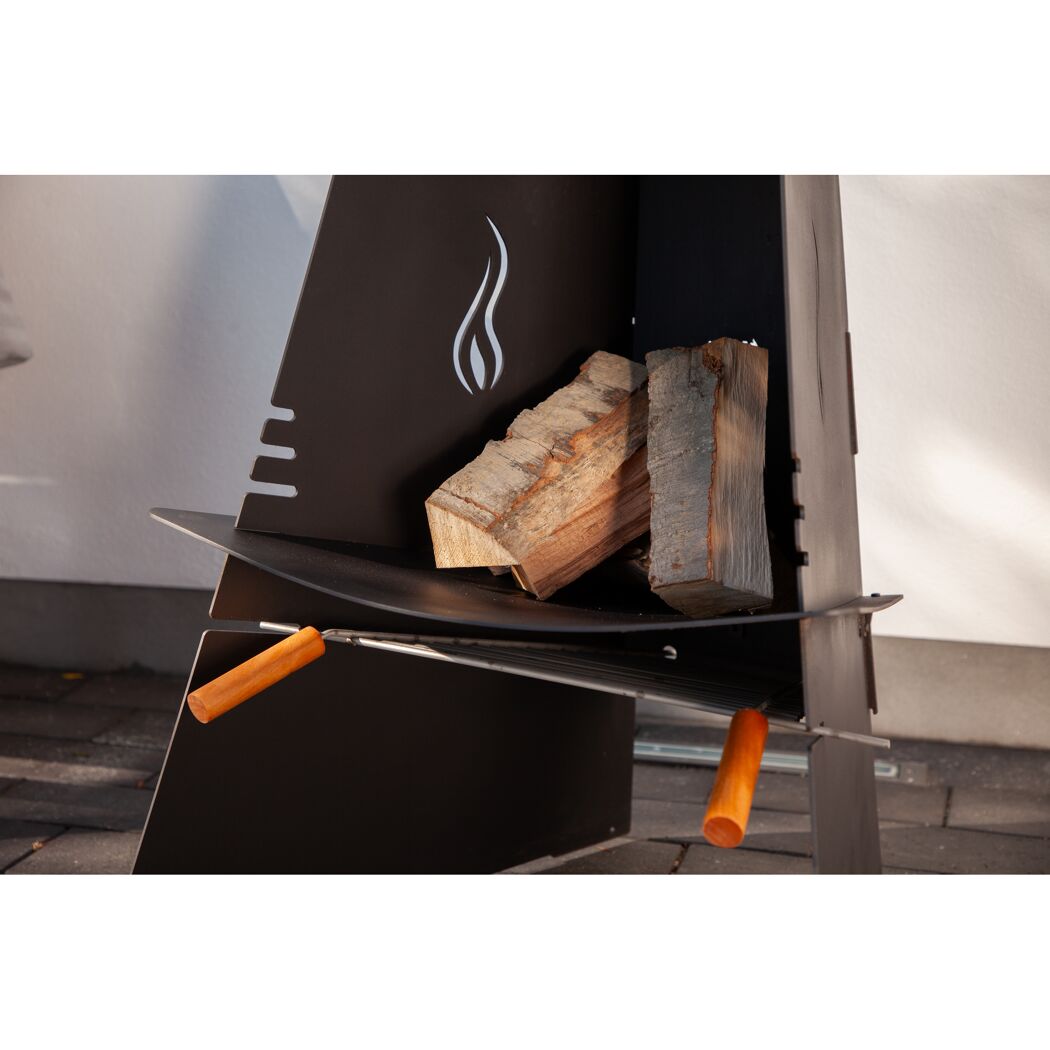 Aduro Grillrost mit Holzscheiten