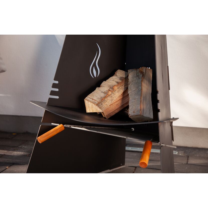 Aduro Grillrost mit Holzscheiten