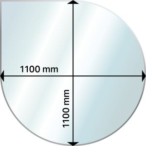 Funkenschutzplatte Tropfenform 110 x 110 x 0,6 cm Glas transparent