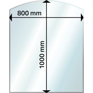 Funkenschutzplatte Glas gebogen, 80 x 100 cm