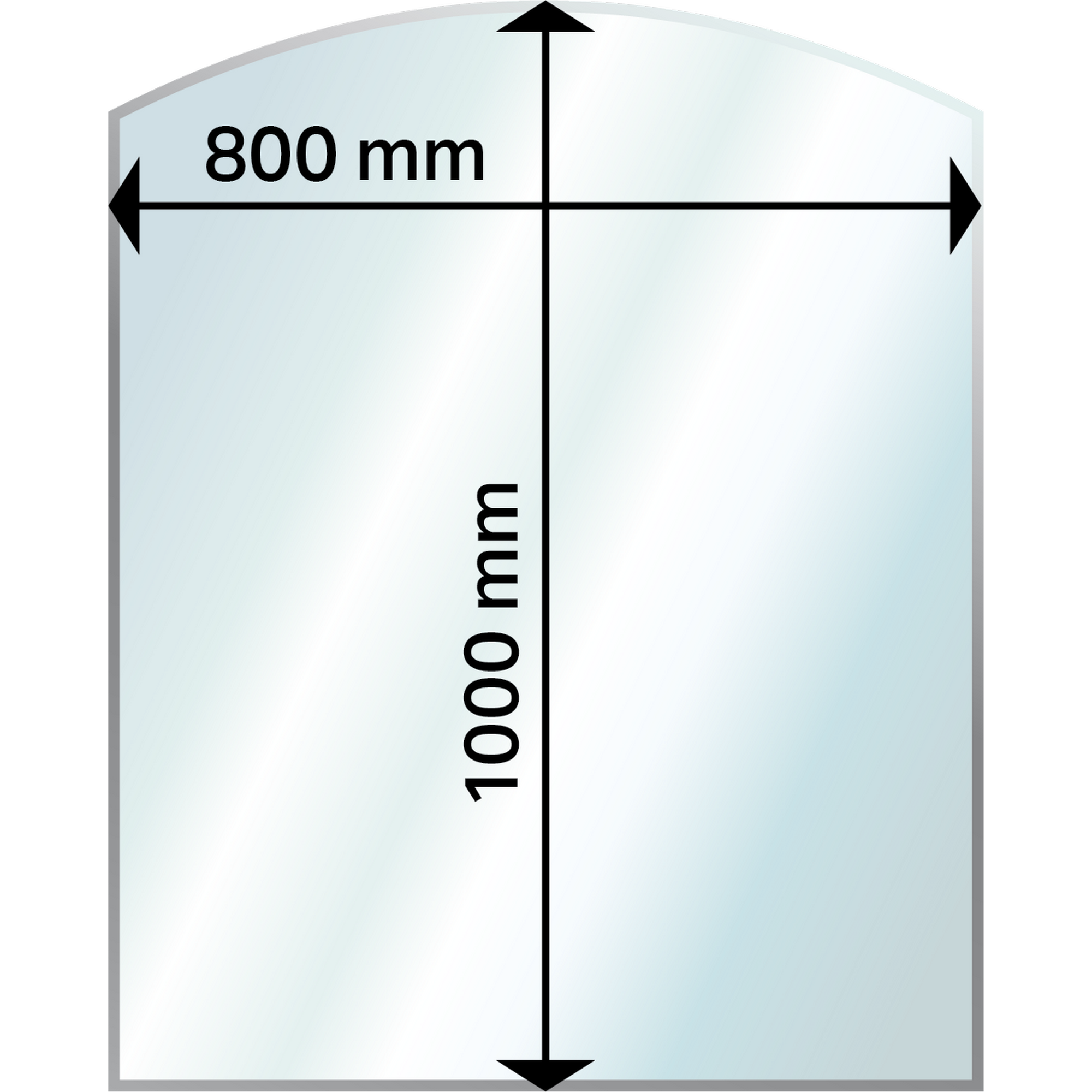 Funkenschutzplatte Bogenform 80 x 100 x 0,6 cm Glas transparent + product picture