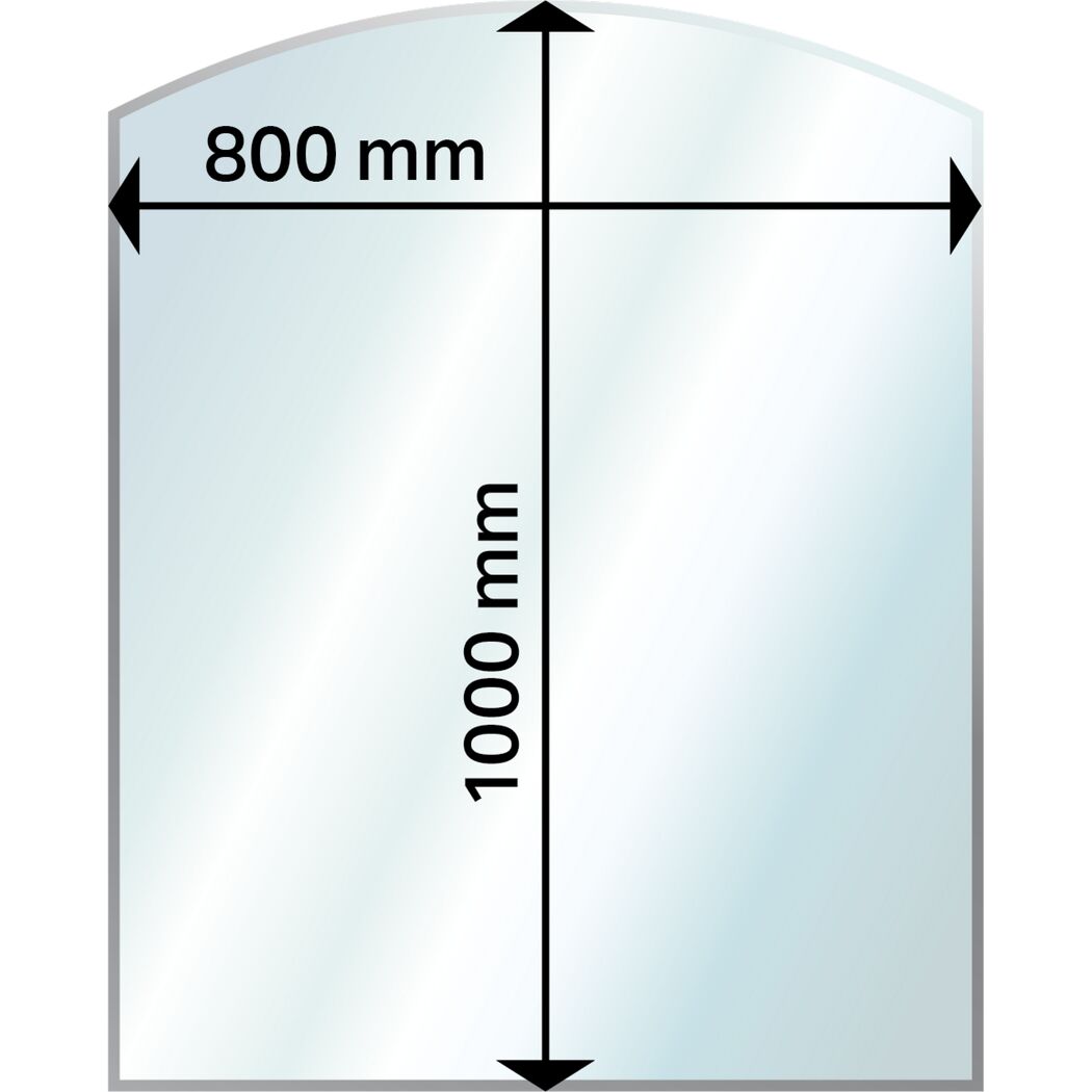 Gebogene Glasbodenplatte 800 x 1000 mm