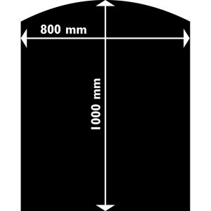 Funkenschutzplatte Stahl gebogen, 80 x 100 cm