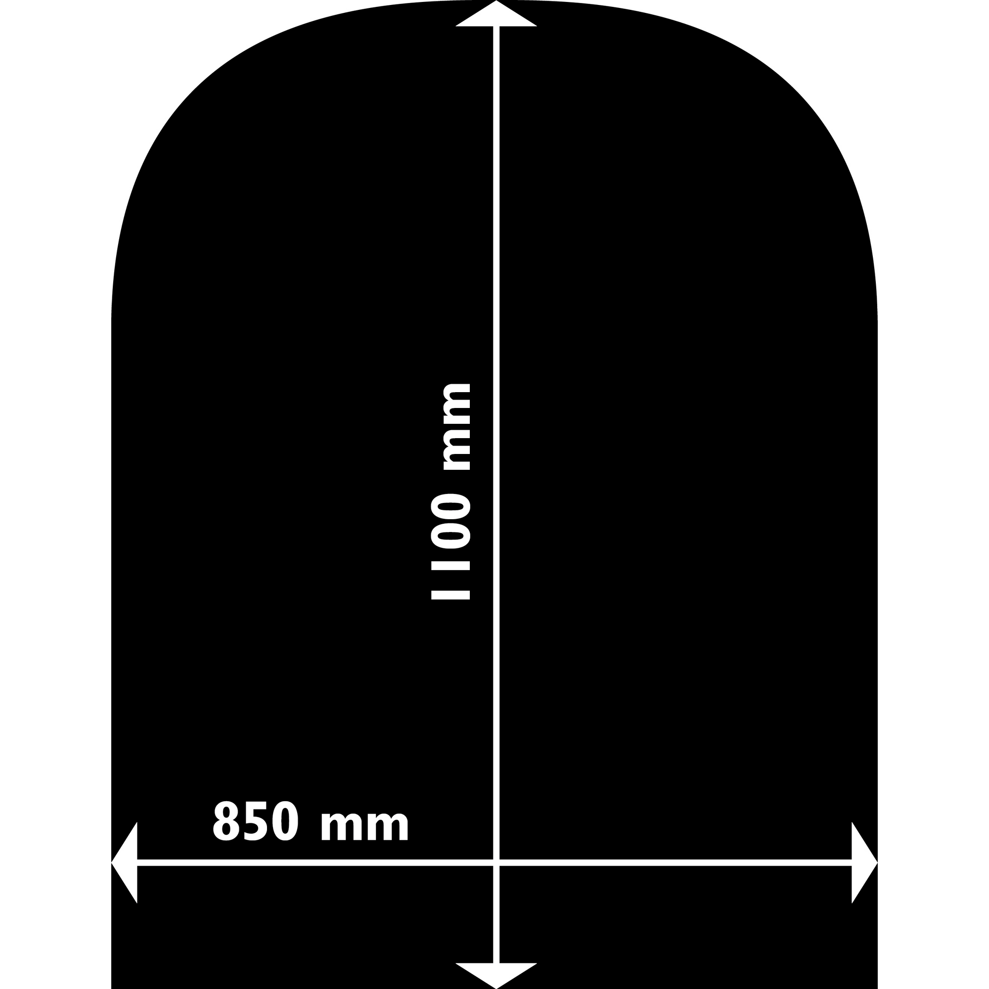 Funkenschutzplatte D-Form 85 x 110 x 0,15 cm Stahl schwarz + product picture