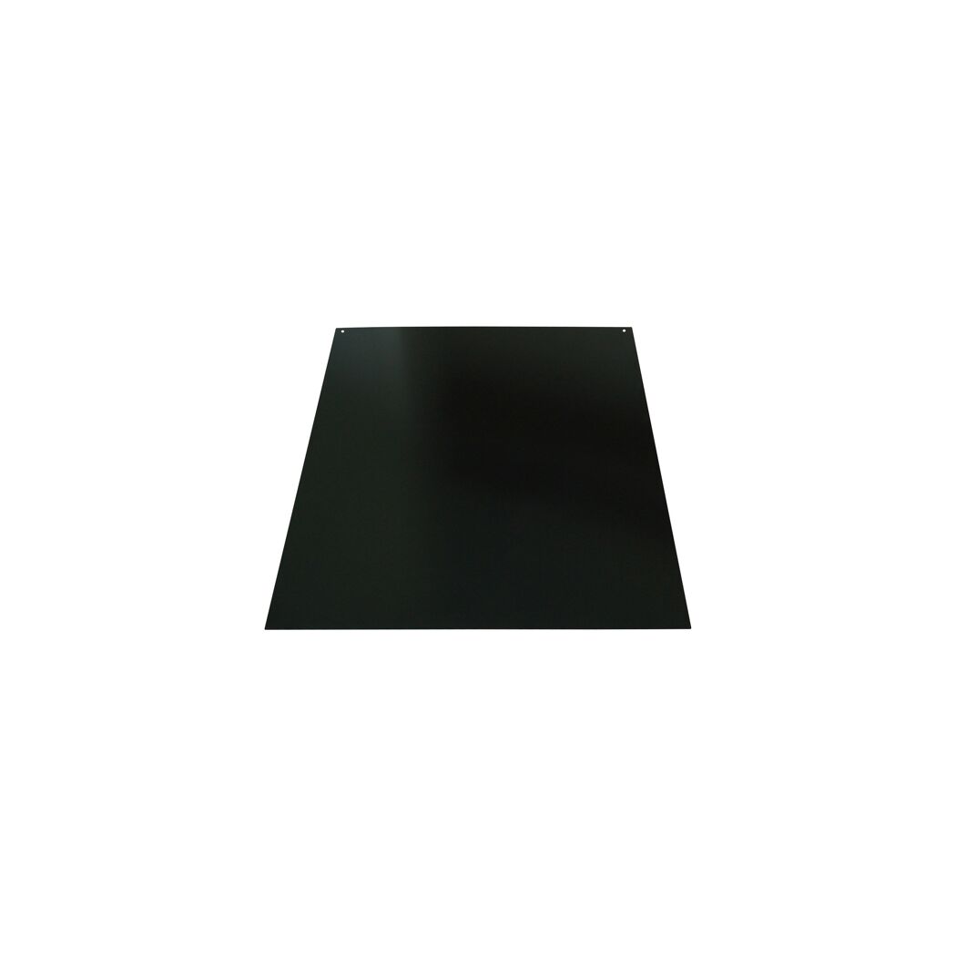 Schwarze Bodenplatte aus Stahl, viereckig.
