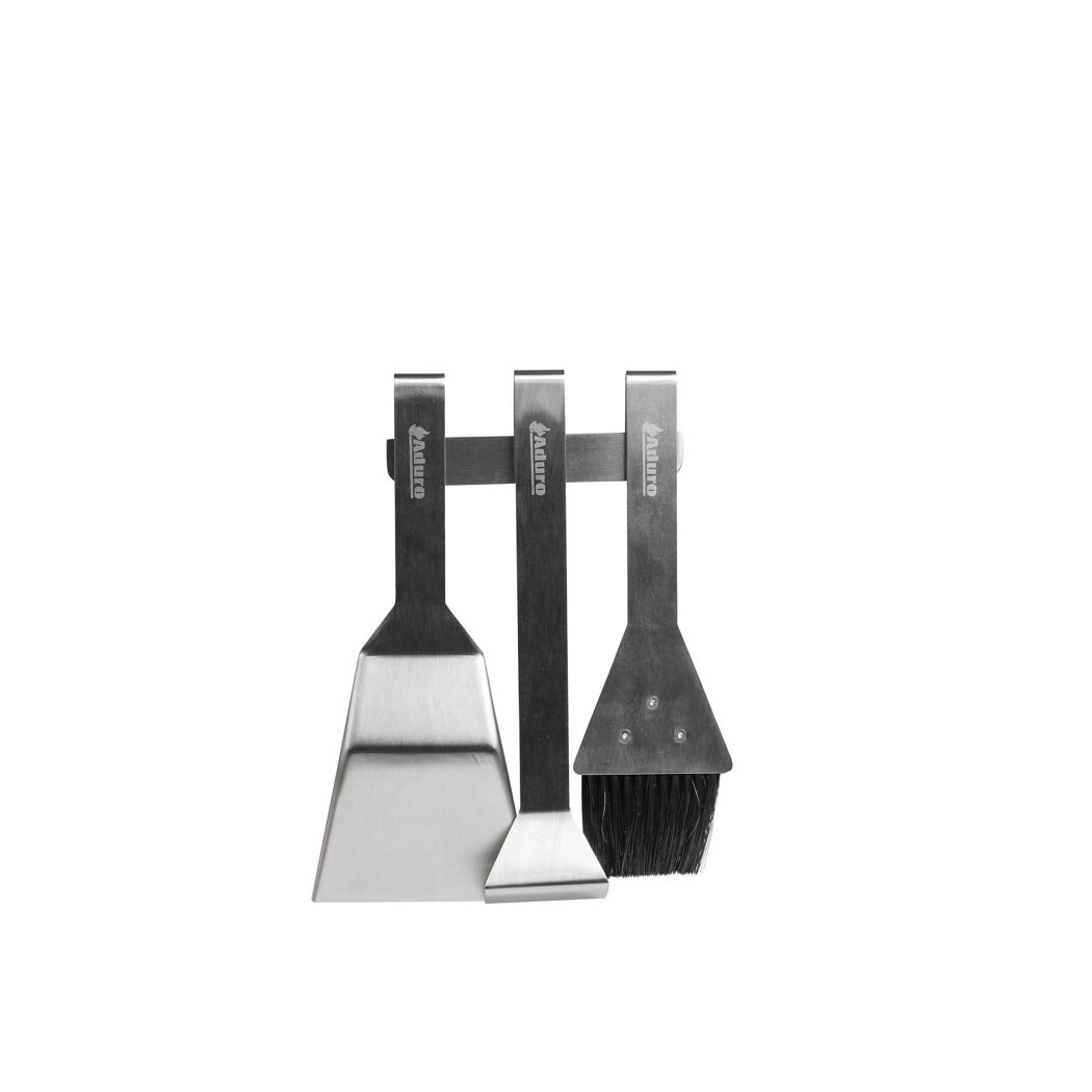 Aduro Kaminbesteck-Set mit Schaufel, Schürhaken und Bürste