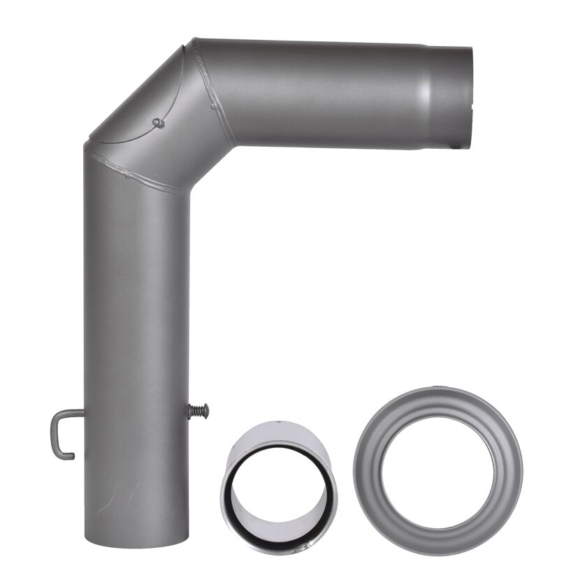 Winkelrauchrohrset 120 mm dunkelgrau