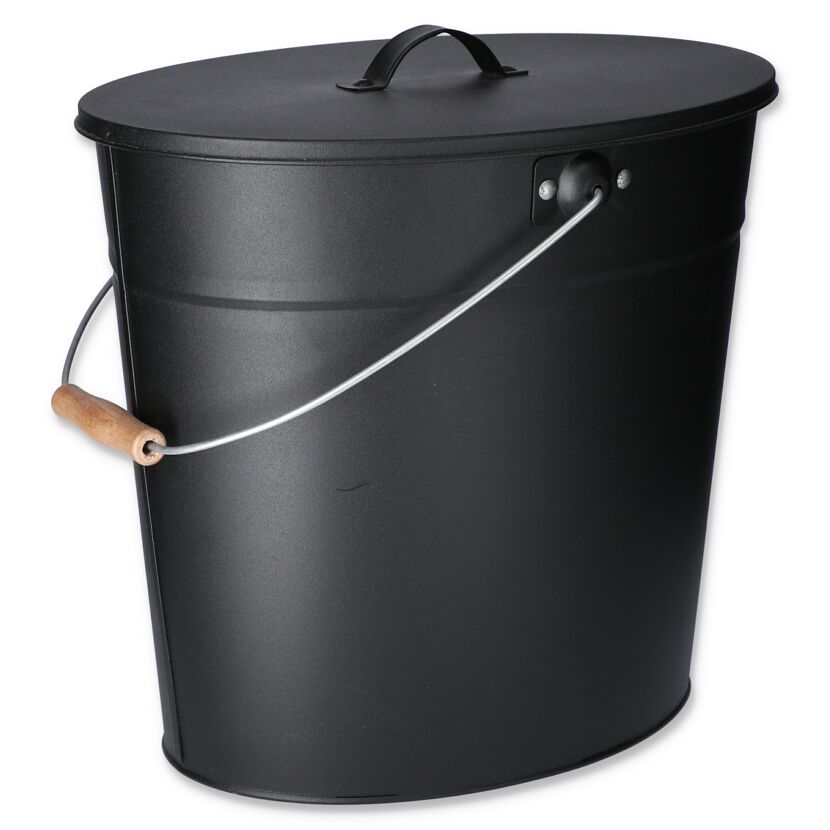 Ascheeimer schwarz verzinkt 24 l