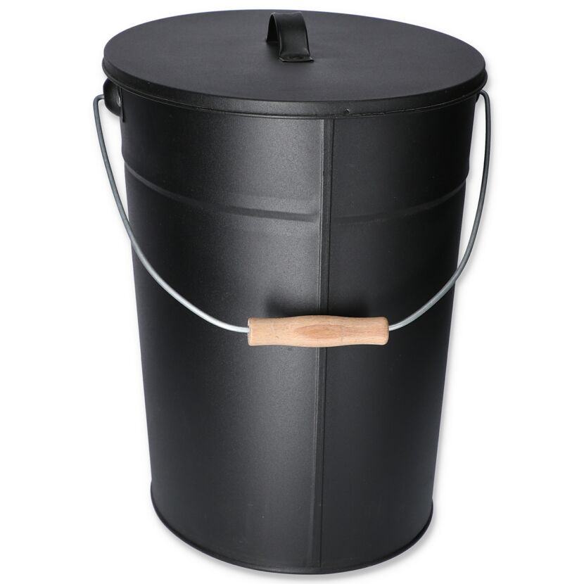 Ascheeimer schwarz verzinkt 24 l