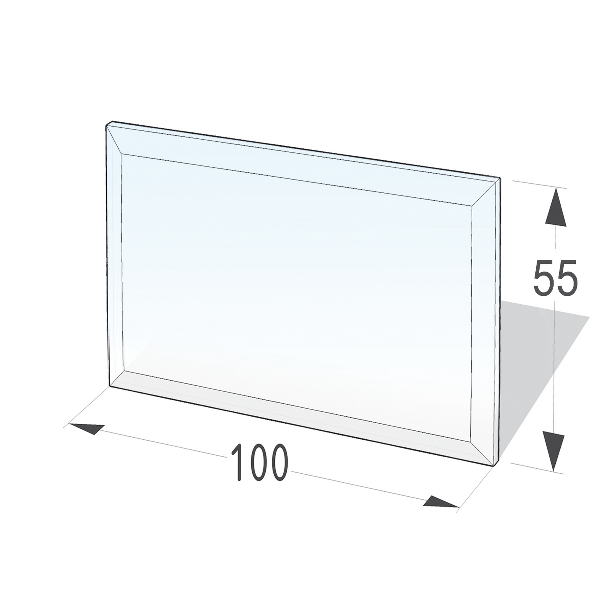 Funkenschutzplatte rechteckig 100 x 55 x 0,6 cm Glas transparent + product picture