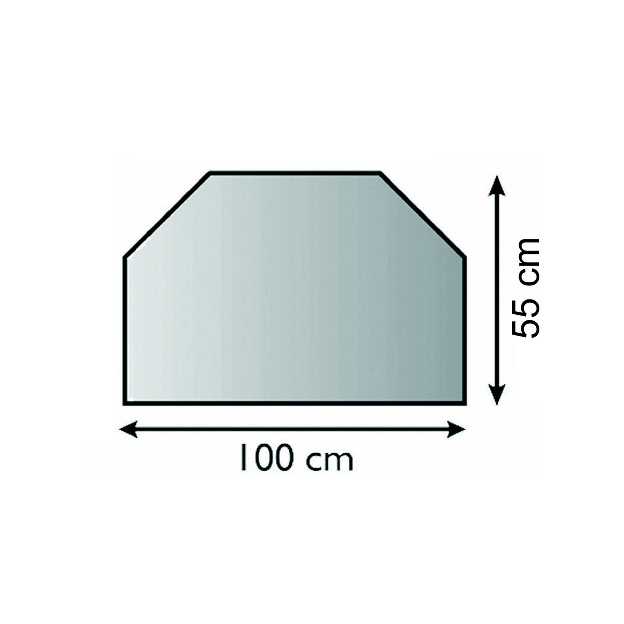Funkenschutzplatte sechseckig 100 x 55 x 0,6 cm Glas transparent + product picture