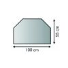 Sechseckige Vorlegeplatte aus Glas 100 x 55 cm