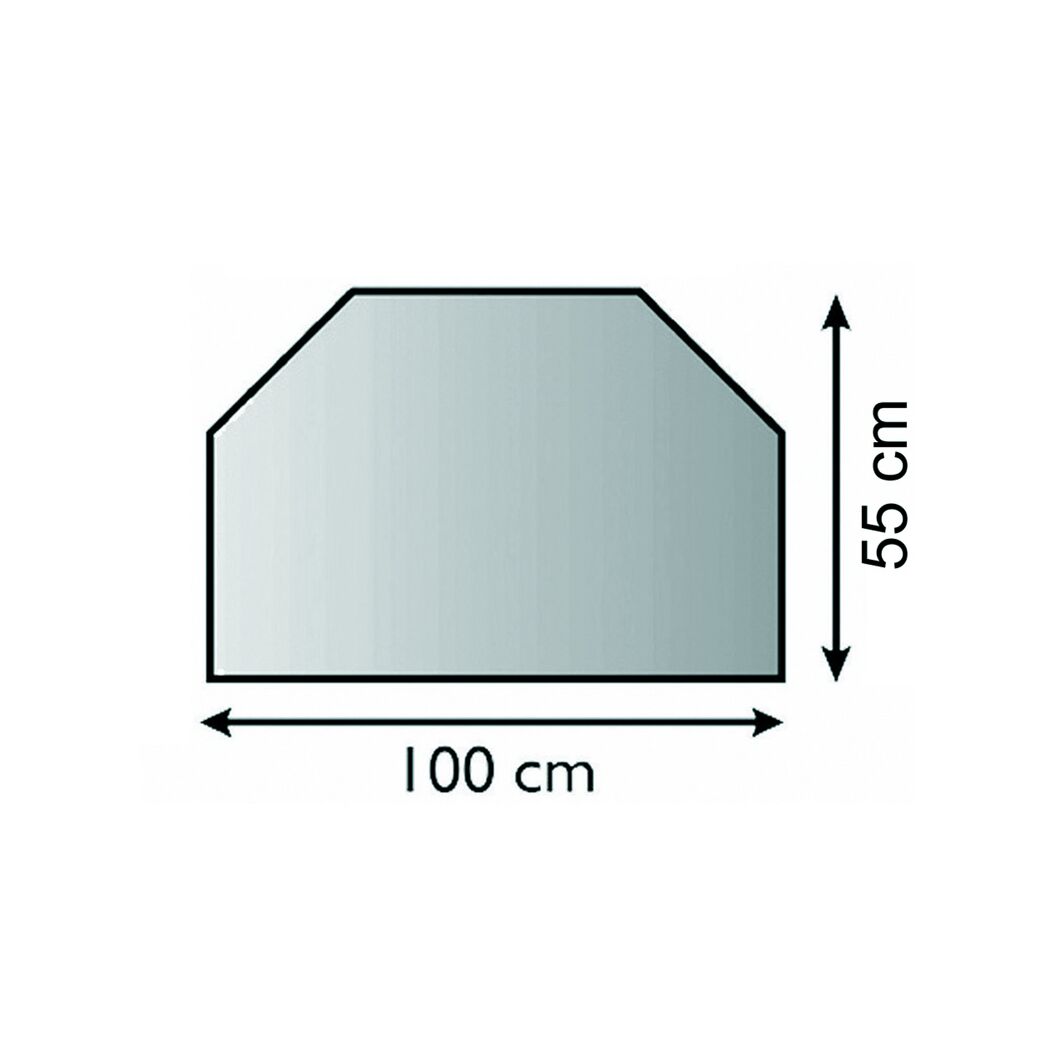 Sechseckige Vorlegeplatte aus Glas 100 x 55 cm