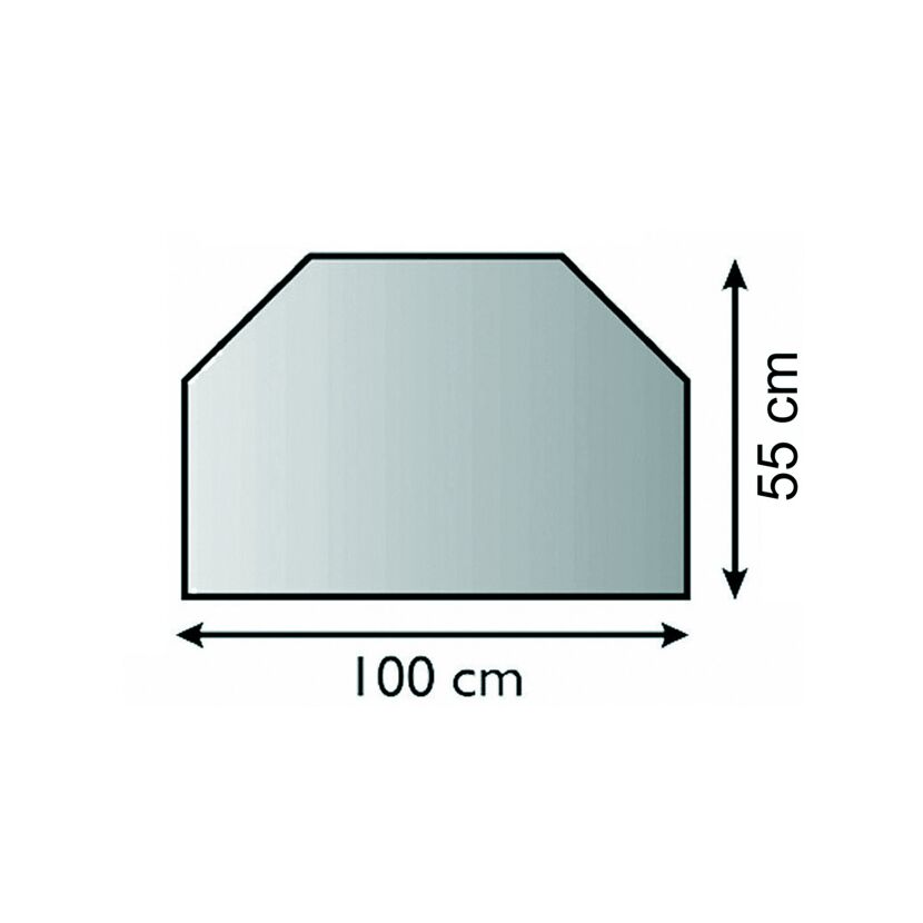 Sechseckige Vorlegeplatte aus Glas 100 x 55 cm