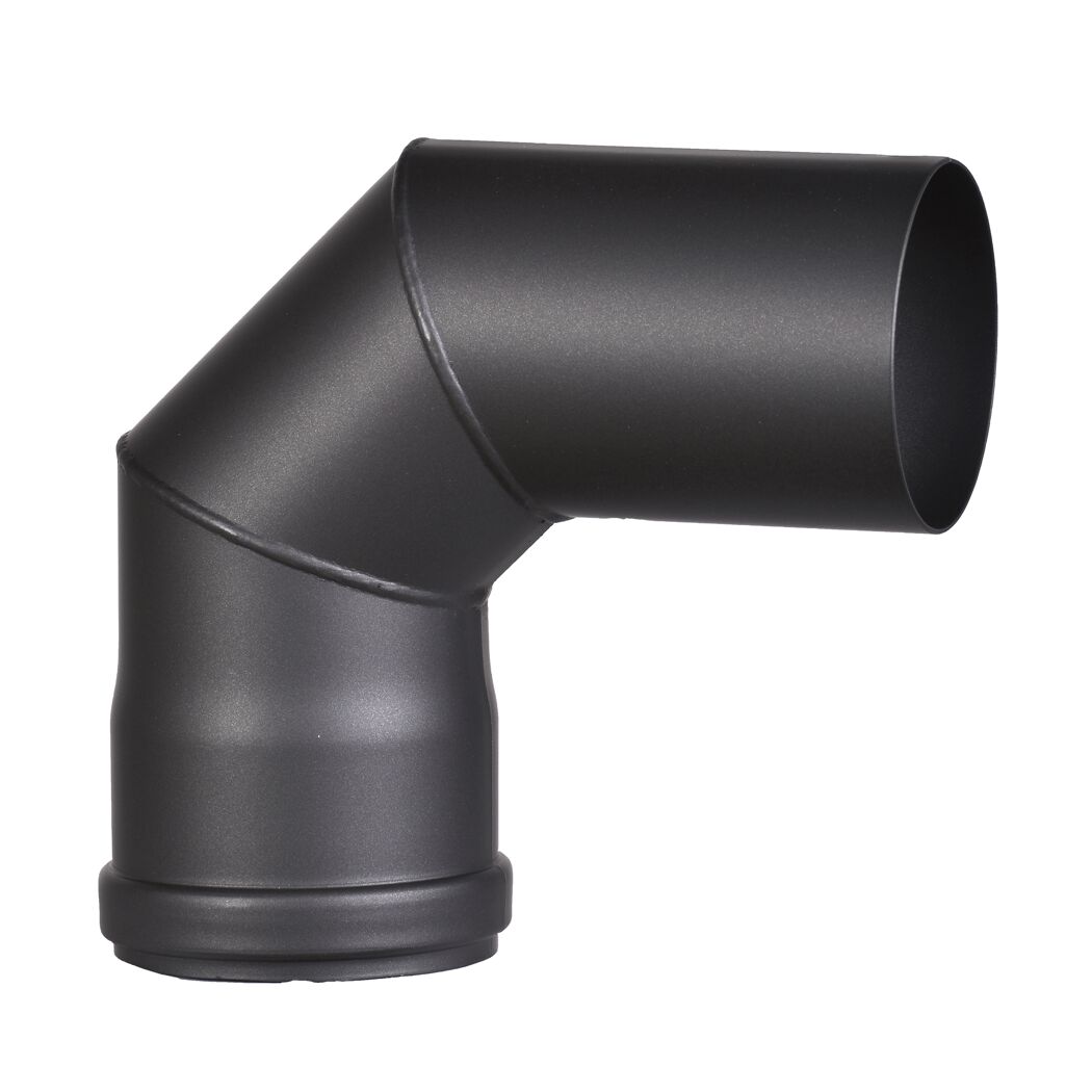 Pelletofen-Rohrbogen schwarz Ø 80 x 1,2 mm