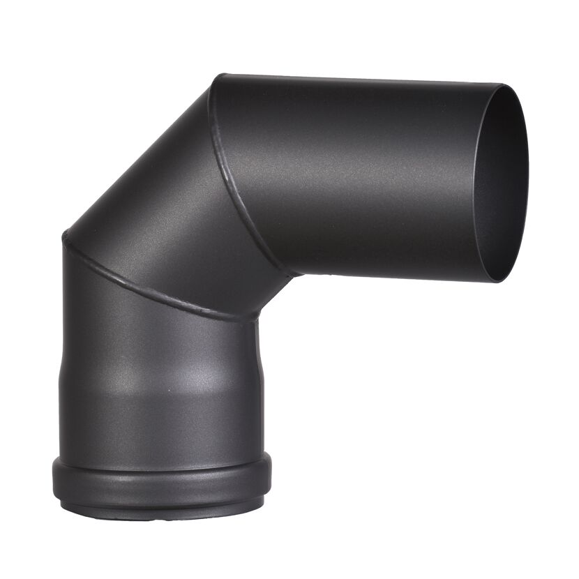Pelletofen-Rohrbogen schwarz Ø 80 x 1,2 mm