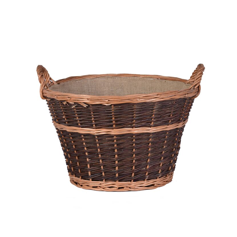 Weidenkorb mit Jute ausgelegt