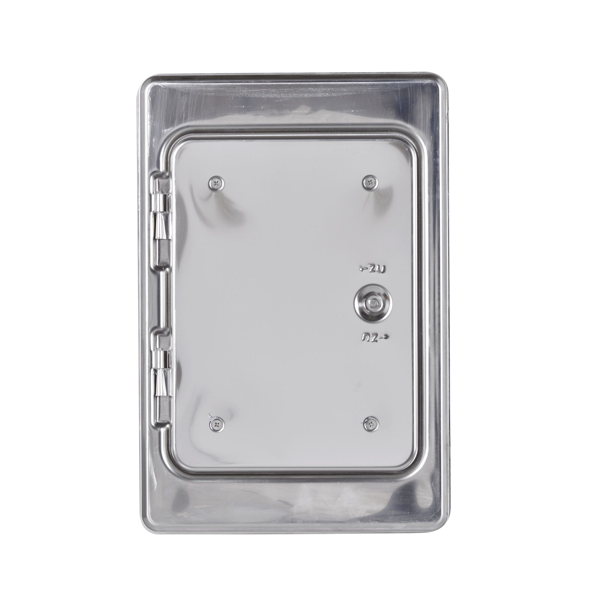 Metallene Kamintür mit Griff