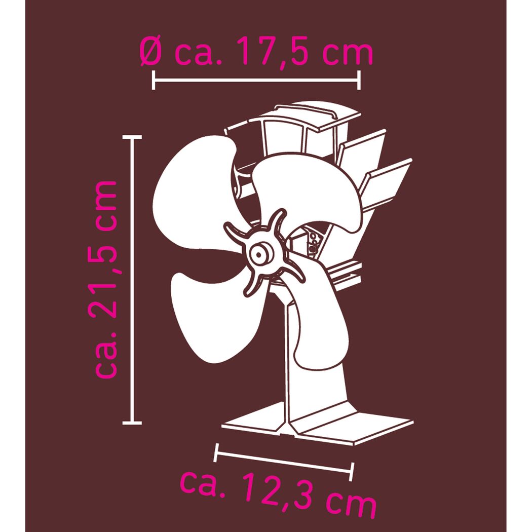 Ofen-Ventilator schwarz Ø 17,5 cm