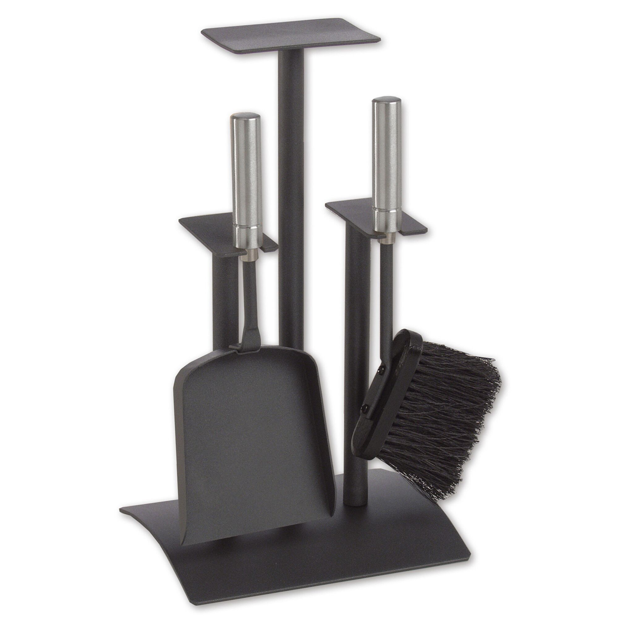 Kamingarnitur mit Schaufel, Besen und Schürhaken