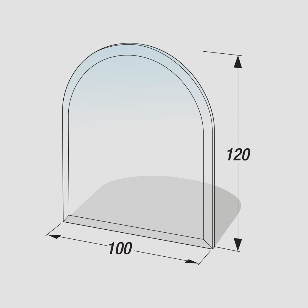 Glas-Bodenplatte halbrund 120 x 100 cm