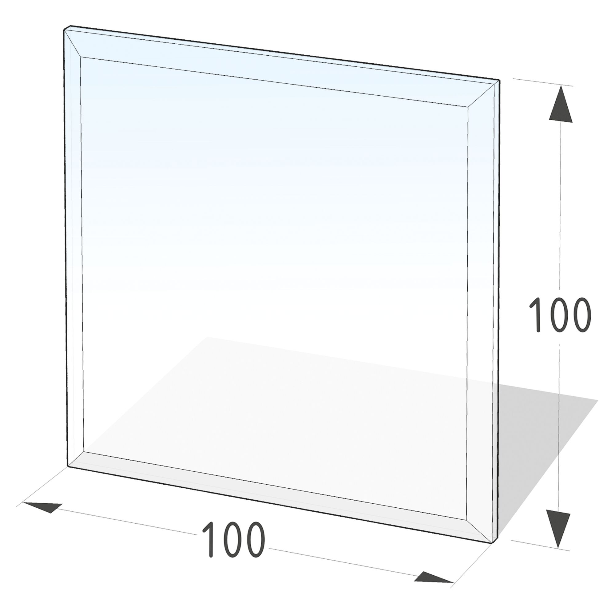 Quadratische Glas-Bodenplatte 100 x 100 cm