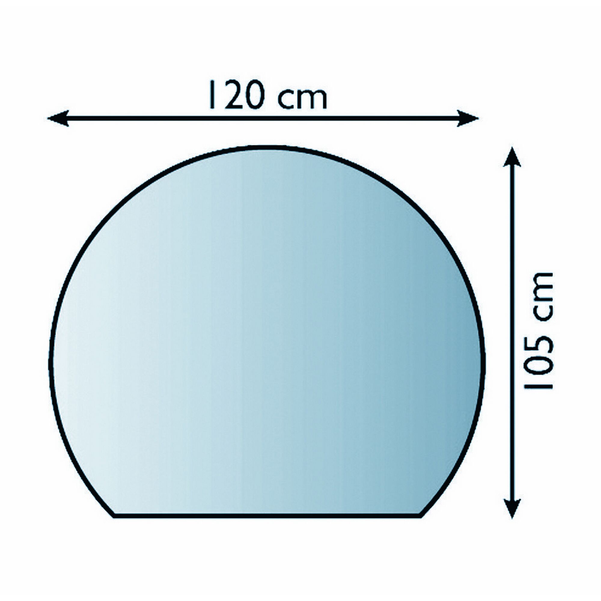 Glas-Bodenplatte mit den Maßen 120 x 105 cm