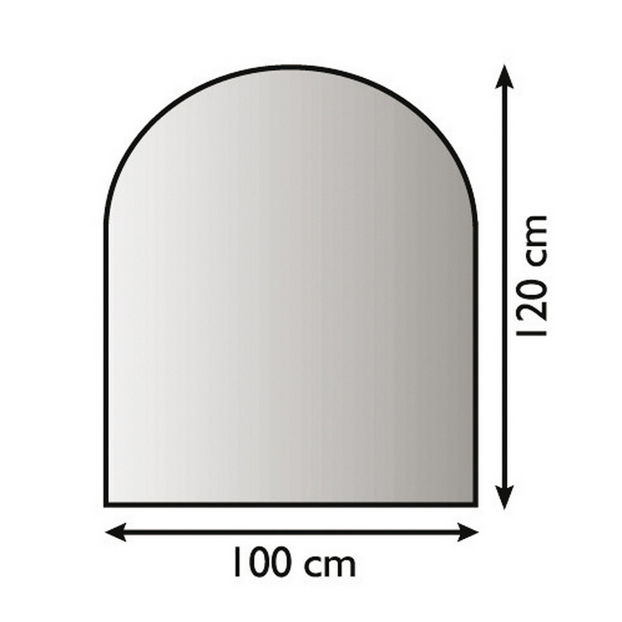 Funkenschutzplatte D-Form 100 x 120 x 0,15 cm Stahlblech anthrazitfarben + product picture