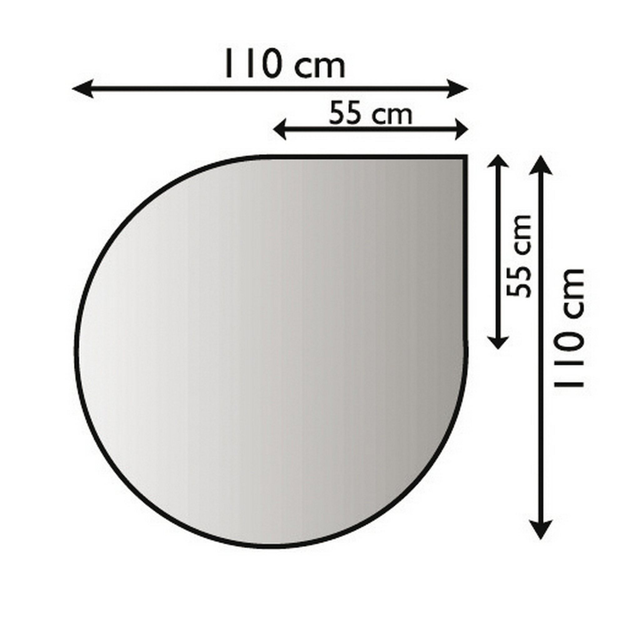 Funkenschutzplatte Tropfenform 110 x 110 x 0,15 cm Stahlblech anthrazitfarben + product picture