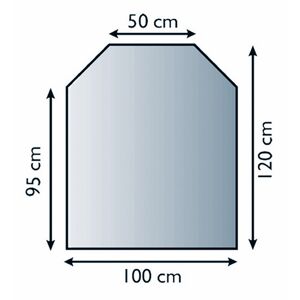 Funkenschutzplatte sechseckig 100 x 120 x 0,8 cm ESG transparent