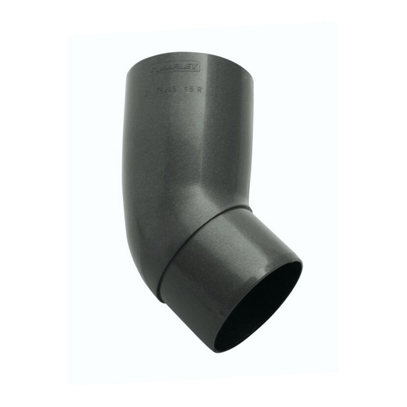 Anthrazitfarbener Marley Bogen DN 105 45°