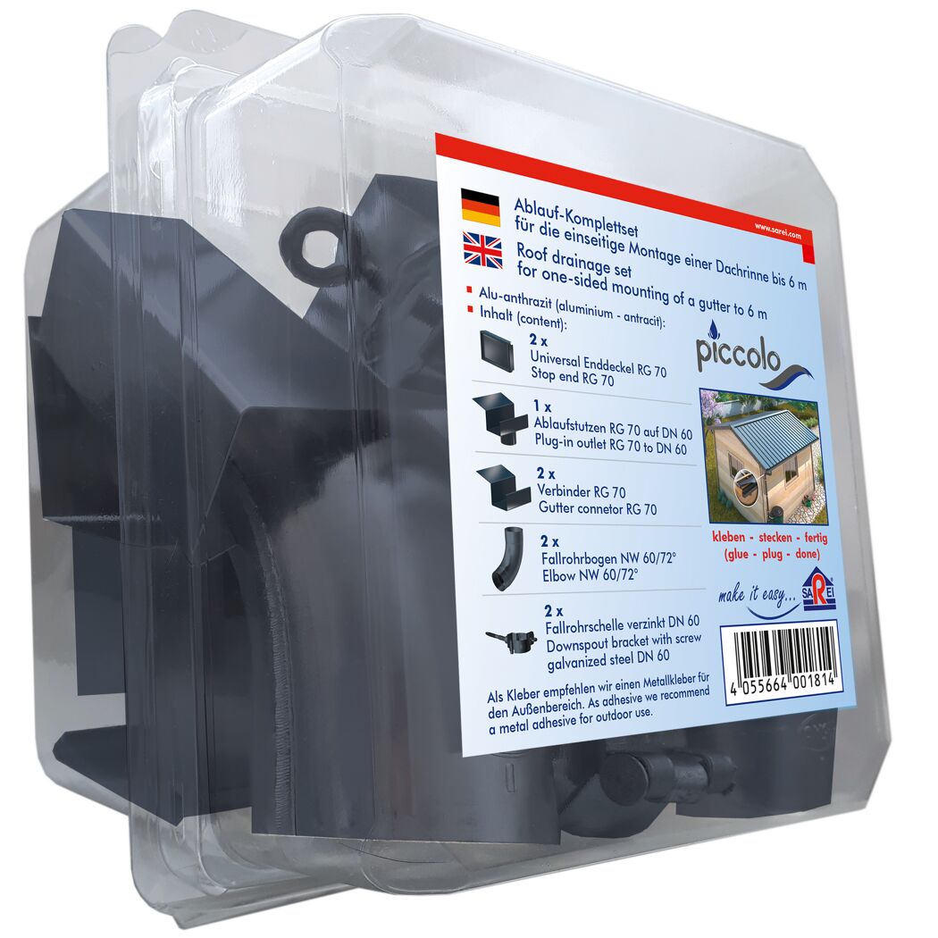 Ablaufset 'Piccolo' anthrazit RG 70