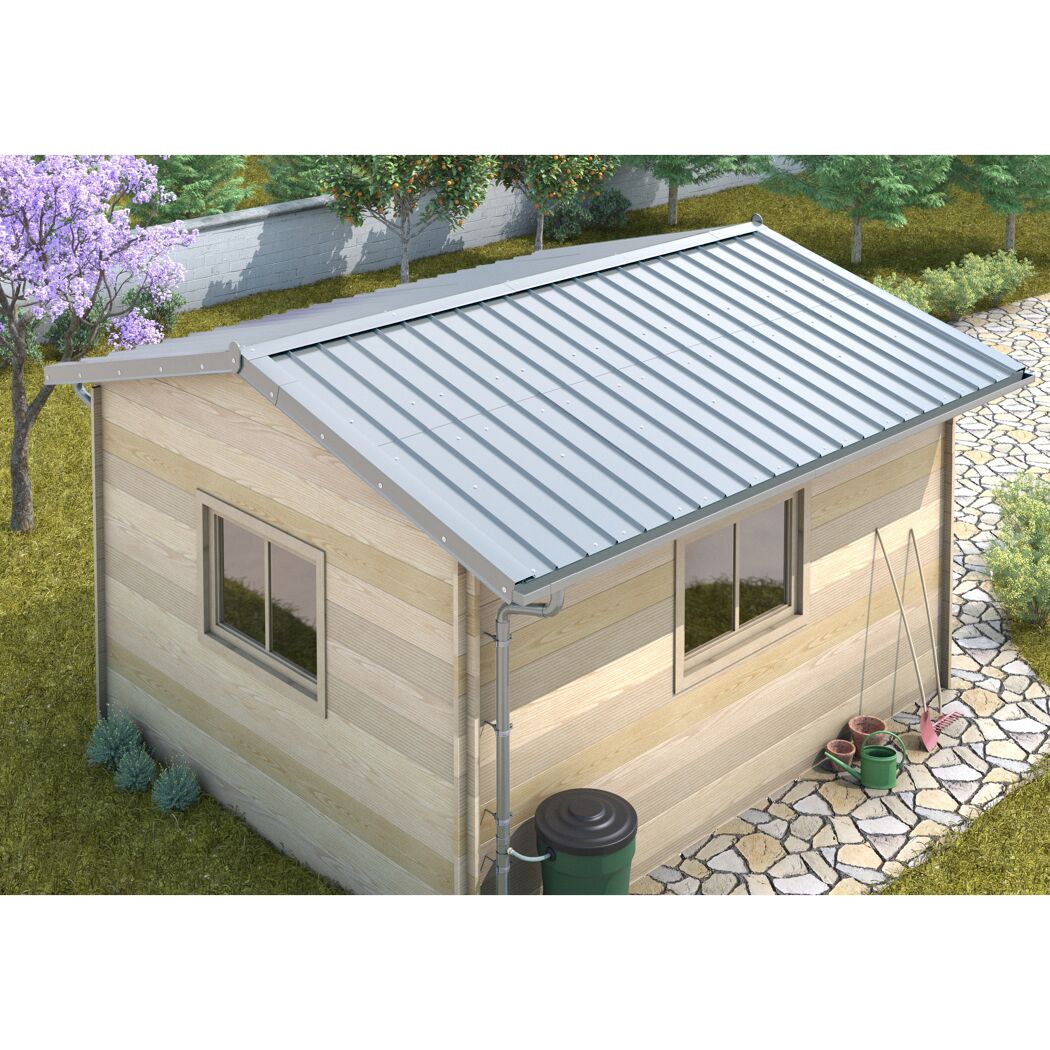 Gartenhaus mit grauem Dach