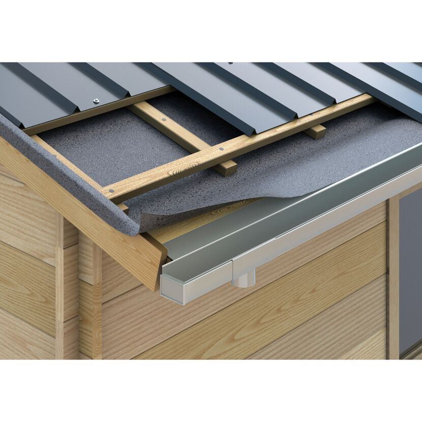 Dachaufbau mit Ablaufstutzen aus Aluminium