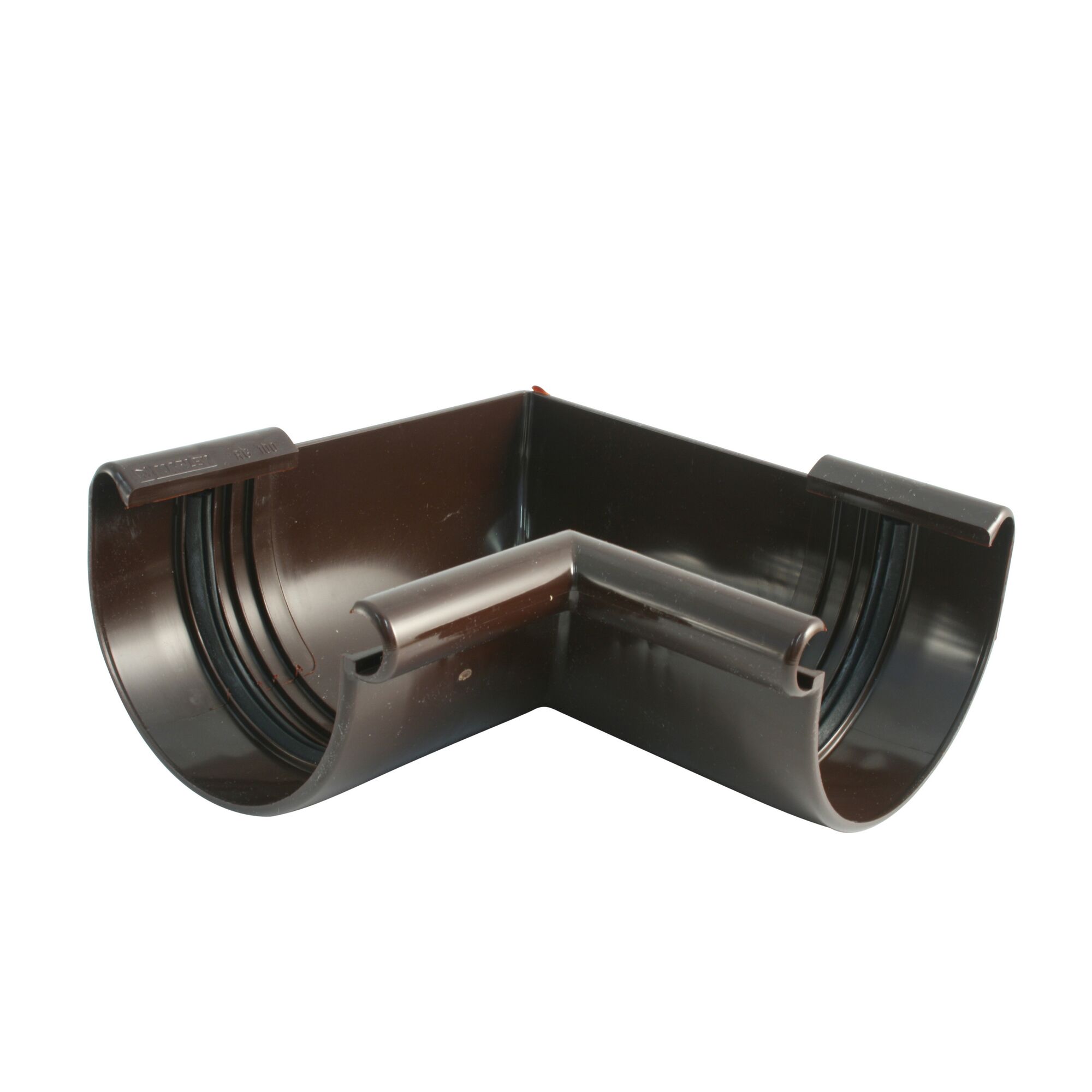 Braune Kunststoff-Innenecke für Regenrinne