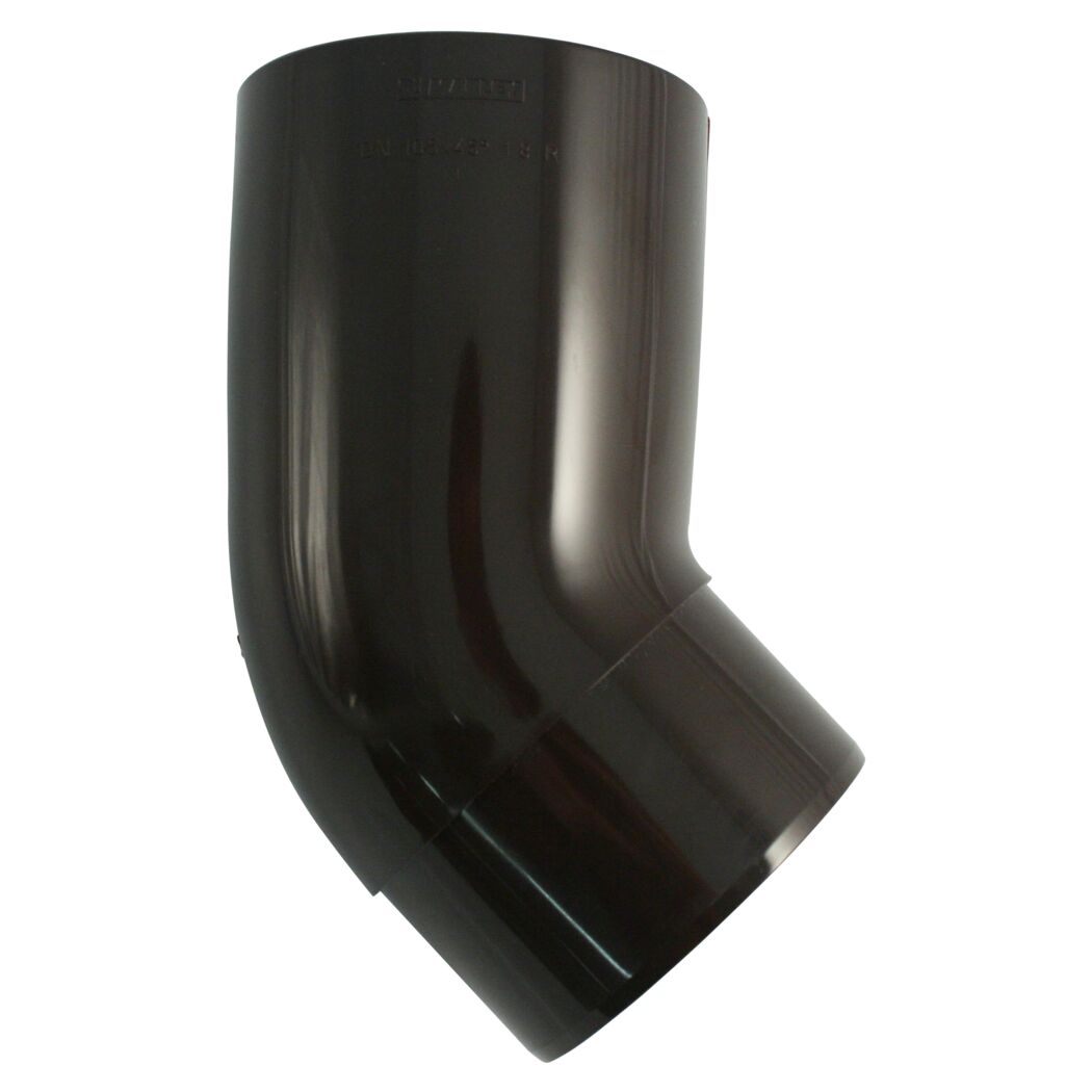 Brauner Fallrohrbogen 45° DN75
