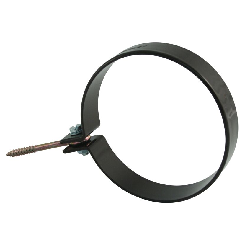 Braune Rohrschelle mit Ringschraube