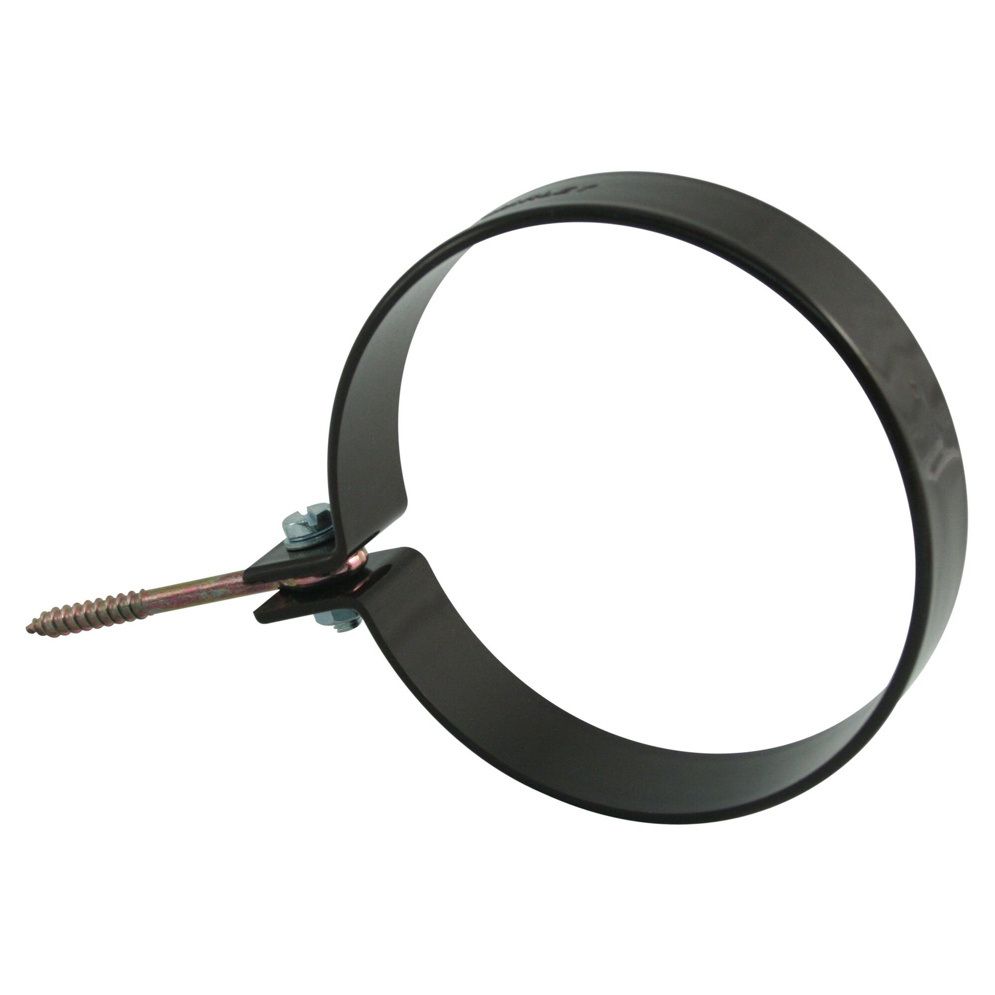 Braune Rohrschelle mit Ringschraube